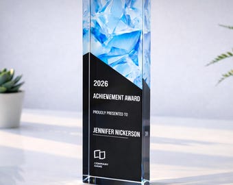 Placa de jubilación acrílica personalizada / Regalo de despedida para compañeros de trabajo / Recuerdo de despedida con logotipo