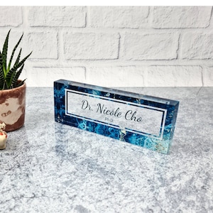 Phd Gift, Teacher Name plate, Office Decor, Desk Name Plate Custom, Name Plate for Desk, Daughter Gift, Desk Plaque NP-09