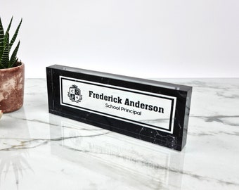 Fathers Day Gift from Wife | Acrylic Name Plate | Personal logo - Office Decor | School Psychologist & 3rd Anniversary Gift