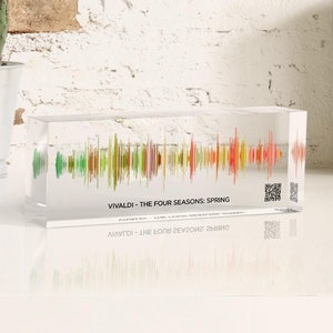 Personalized Soundwave Art with QR Code: Custom Song Plaque