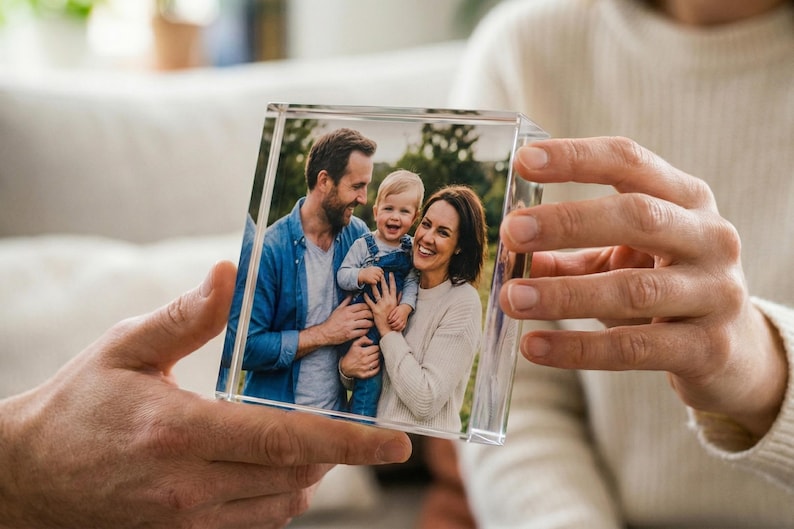 Personalized Family Photo Plaque, Custom Acrylic Block & LED Picture Frame Gift image 12