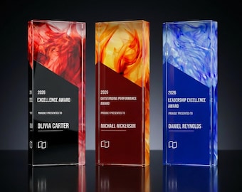 Trofeo de liderazgo acrílico personalizado / Regalo para jefes de equipo / Mentor y decoración de escritorio ejecutivo