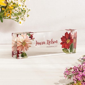Desk Plaque - Personalized Acrylic Name Plate for Desk- Custom Name Sign - Professional Gift for Graduation, Promotion, New Job