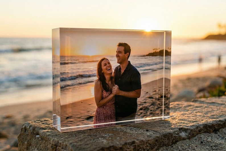 Personalized Family Photo Plaque, Custom Acrylic Block & LED Picture Frame Gift image 8