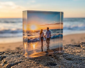 Custom Wedding Photo Block Personalized Engagement Picture Frame Honeymoon Acrylic Keepsake