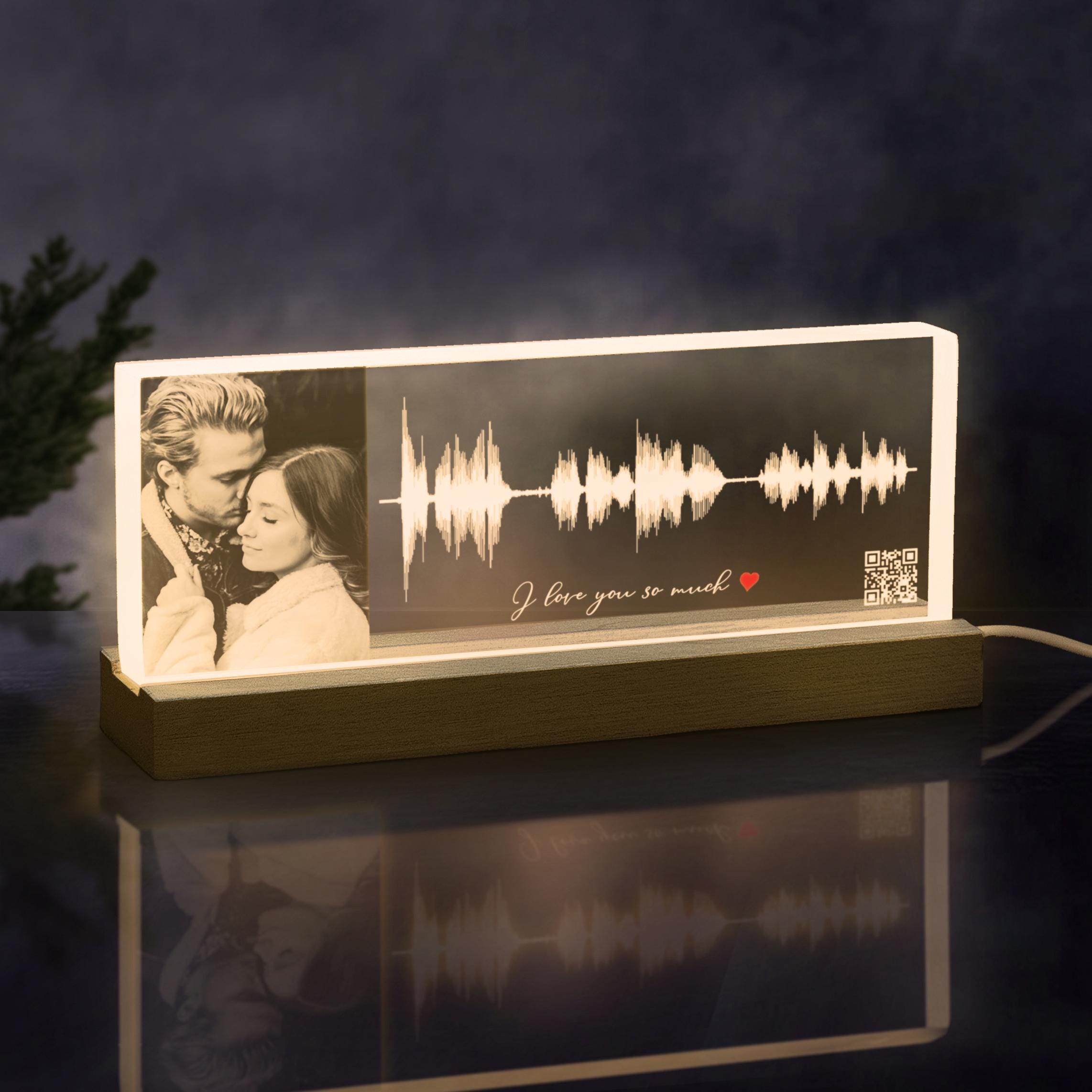 Personalized Soundwave Art with QR Code: Custom Song Plaque