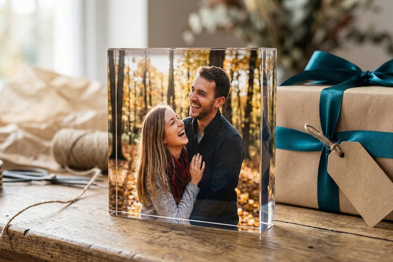 Personalized Family Photo Plaque, Custom Acrylic Block & LED Picture Frame Gift image 7