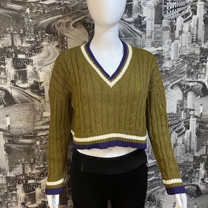 Women&#39;s wool sweater, knitted sweater, yellow warm knitted sweater, knitted jumper, merino wool sweater, short sweater, women&#39;s v neck sweat