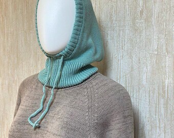 capuz de tricô, capuz quente de lã merino, capuz de inverno, capuz vermelho, capuz turquesa, capuz azul