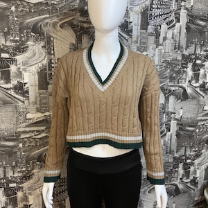 Women&#39;s wool sweater, knitted sweater, yellow warm knitted sweater, knitted jumper, merino wool sweater, short sweater, women&#39;s v neck sweat