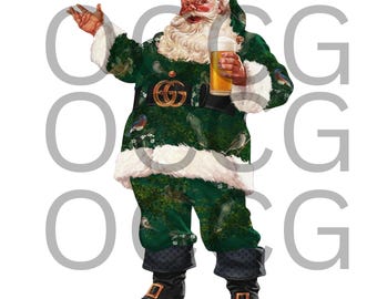 Boujee Weihnachtsmann mit Bier