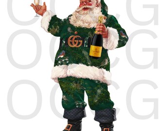 Boujee Santa Toasting Champagne