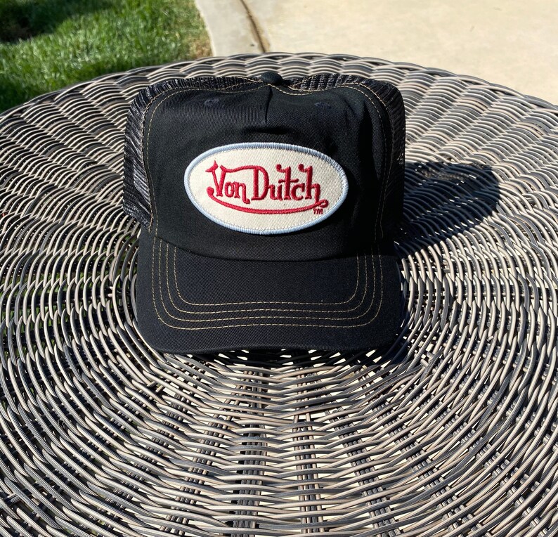 Von Dutch Black Twill Trucker Hat 