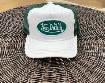 Von Dutch Green Corduroy Trucker Hat 