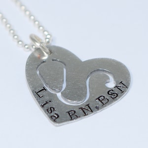 Nurse Necklace - Stethoscope Necklace - Gift for Nurse - Nurse Gift - Personalized Nurse Necklace - Custom Necklace for Nurse - RN Gift -BSN