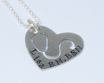 Collana Infermiera - Collana Stetoscopio - Regalo per Infermiera - Regalo Infermiera - Collana Infermiera Personalizzata - Collana Personalizzata per Infermiera - Regalo RN -BSN