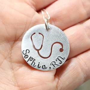 Nurse Necklace - Stethoscope Necklace - Gift for Nurse - Nurse Gift - Personalized Nurse Necklace - Custom Necklace for Nurse - RN Gift -BSN