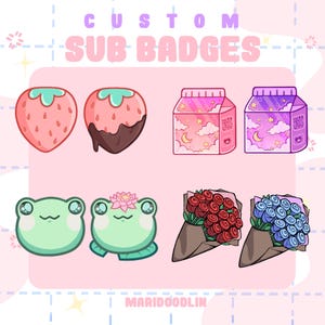 Custom Made to Order Subscriber Badges | Twitch Emotes | Discord Emotes | Quick Delivery | Cute Girl Badges | Handmade | Personalized Badges