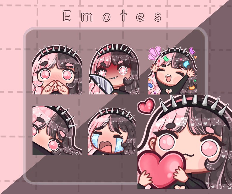 Pastel Goth Girl Emotes Twitch Emotes Discord Emotes Etsy Australia