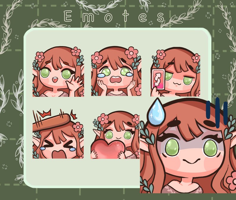 Pretty Elf Girl Emotes Twitch and Discord Emotes Instant - Etsy