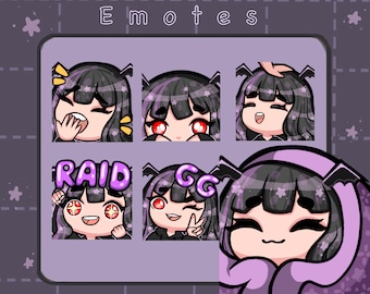 Halloween Bat Girl Emotes PT 2: Spooky Twitch/Discord Emotes (Instant Download)