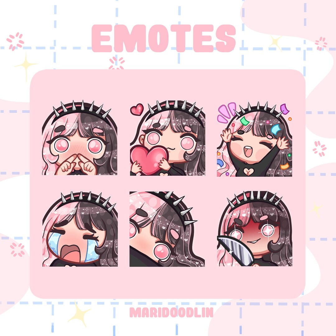 Pastel Goth Girl Emotes Twitch Emotes Discord Emotes Instant Download