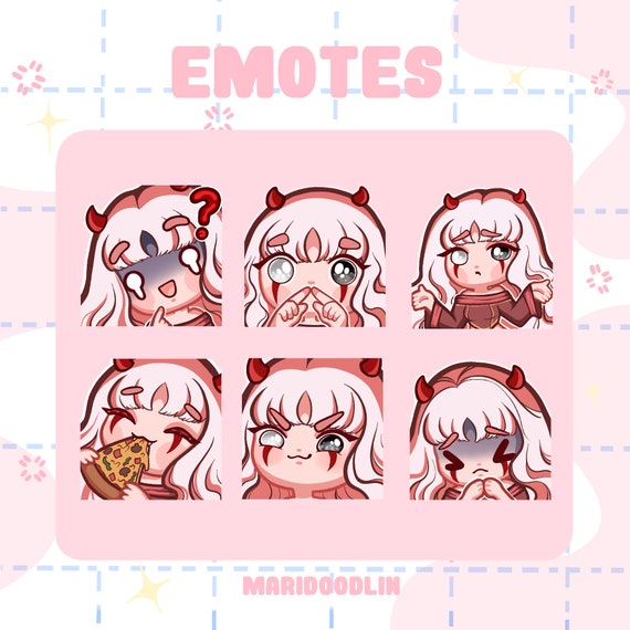 Demon Girl Emotes | Twitch and Discord Emotes | Instant Download | Cute  Girl Emotes | Devil Girl Emotes