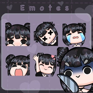 Goth Girl Emotes | Twitch Emotes | Discord Emotes | Instant Download | Cute Girl Emotes | Gamer Girl