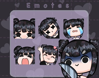 Gothic Girl Twitch Emotes | Gamer Discord Emotes (Instant Download)
