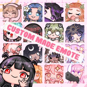 Custom Made to Order Emote | Twitch Emotes | Discord Emotes | Quick Delivery | Cute Girl Emotes | Handmade | Personalized Emotes