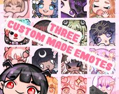 Three Custom Emotes: Personalized Twitch/Discord Design