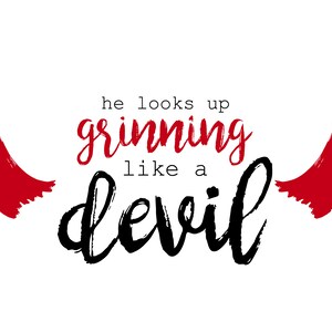 Paquete de archivos digitales Sonriendo como un demonio 8.5x11