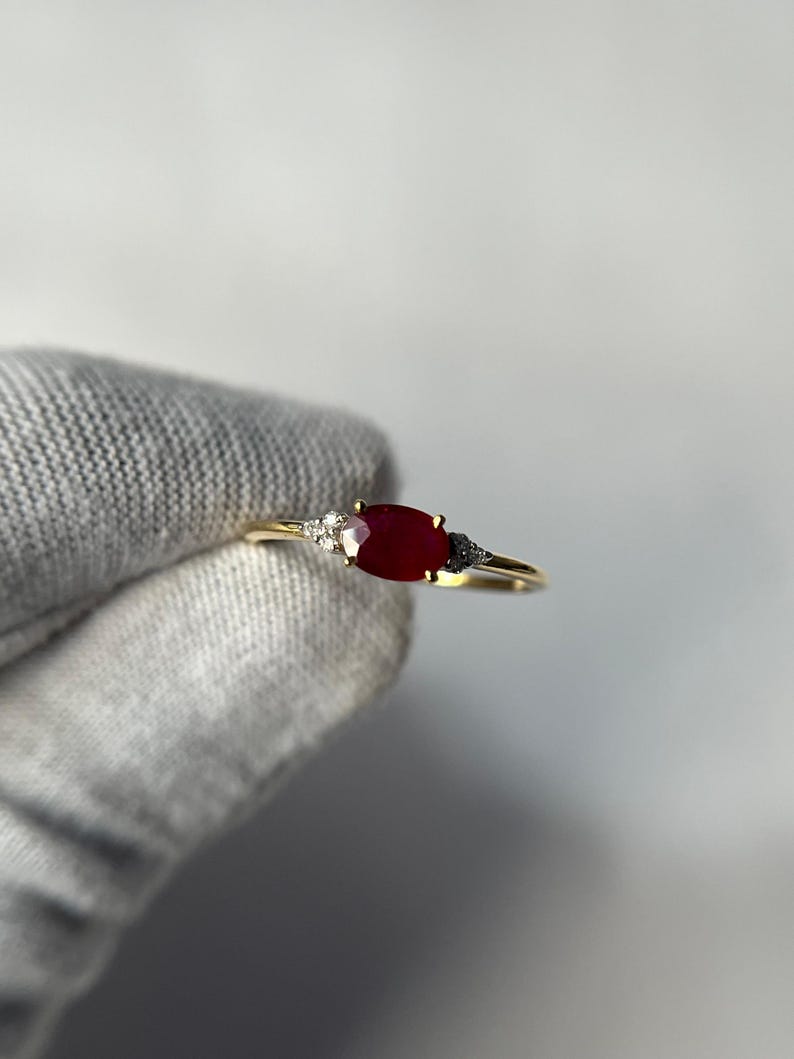 natural ruby silver ring, dainty ruby ring, stackable... Genuine Ruby Diamond Ring Gold, Real Ruby Dainty Stacking Ring, Natural ...