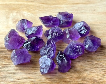 Raw Amethyst Rough Gemstone, (15 Pieces Pack)- 13-16 MM, Natural Amethyst Raw Gemstone, Healing Crystal Stone, Raw Wholesaler, Gift For Her