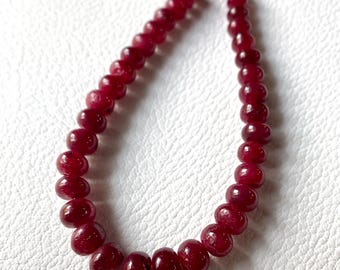 Natürliche Rubin-10 Zoll-Strang-6to8mm- Rondelle Glatte Perlen-Für Schmuckherstellung-Größe-8to10mm