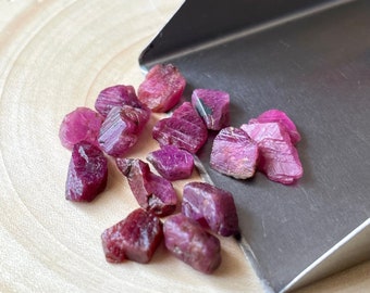 Raw Ruby Gemstone Pieces (6-8 MM): Healing Crystal for Jewelry Making