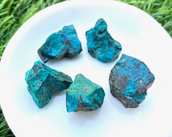 5 Pcs-AAA Chrysocolla Rough Stones, 18-20MM, for jeweler making,minerals healing stones, gift for her, loose chrysocolla rough, gift for her