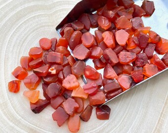 50 Piece-Natural Carnelian Raw, Size 5-8 MM Untreated Carnelian Gemstone, Healing Crystal Carnelian Rough For Jewelry Making