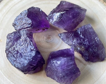 AAA 5 Pcs-Raw Big Amethyst Rough, 1INCHES,Natural Purple Amethyst Gemstone Raw, Amethyst Healing Stone Wholesale