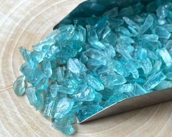 Apatite grezza pulita-Apatite al neon blu naturale grezza per la creazione di gioielli, pietre curative minerali, regalo per lei, 7-10 MM