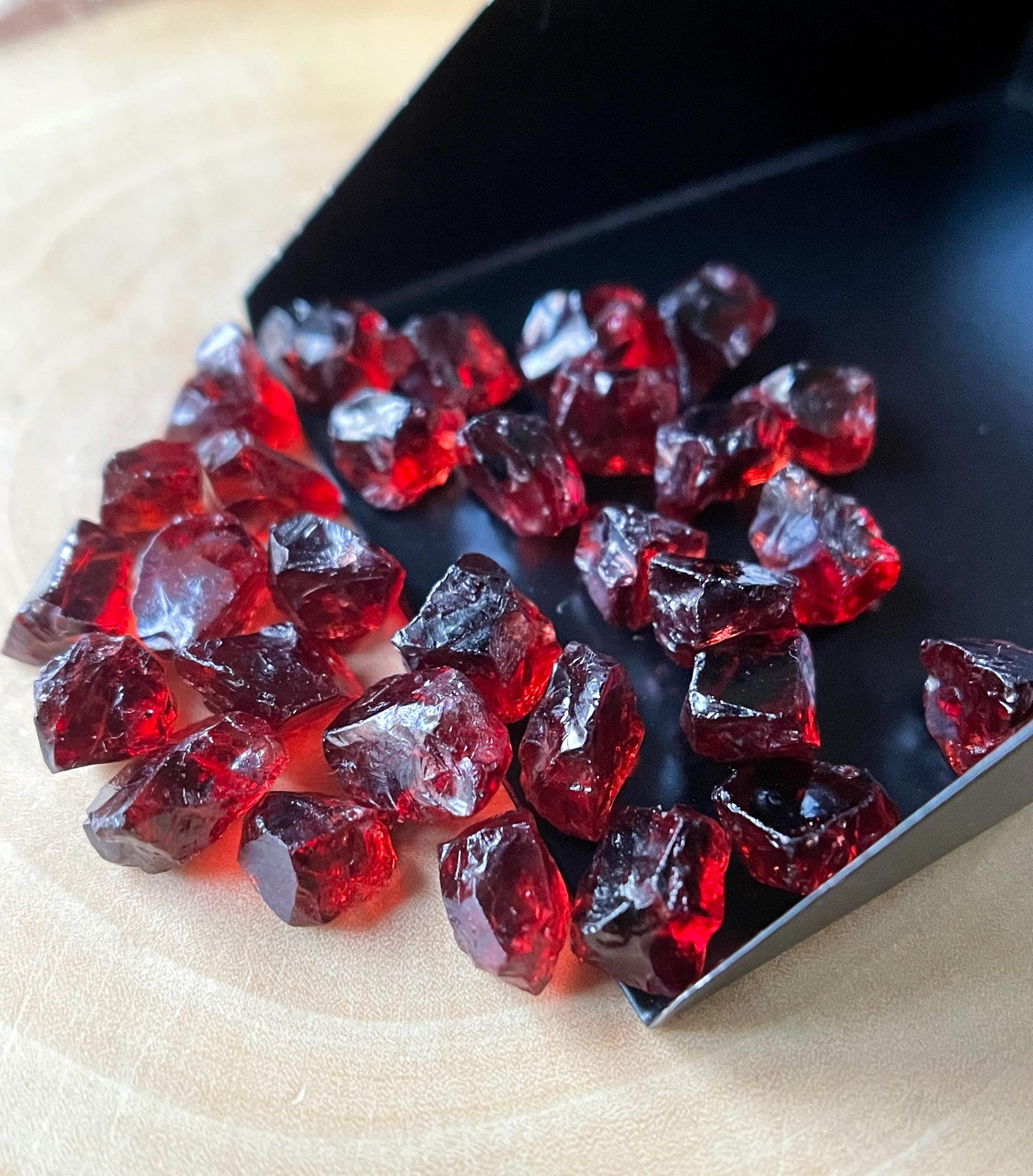 25 AAA Red Garnet Raw Gemstones: January Birthstone Crystals (5-8 MM)