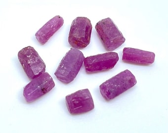 10 Pcs~AAA+++Natural Raw Ruby Crystal, Beautiful Ruby Raw Crystal Healing, Ruby Rough, Use For Jewelry, 5-8 MM July Birthstone