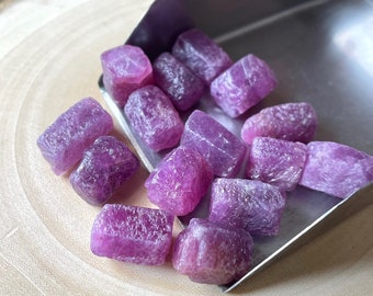 15 Raw Ruby Rough Gemstones: Natural Healing Crystals, July Birthstone