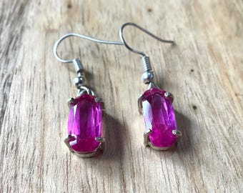 Handgemachte Ceylon Pink Saphir Ohrringe: 925 Sterling Silber