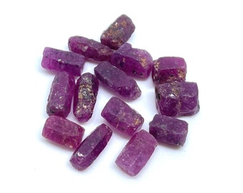 Raw Red Ruby Crystal Lot: Natural Rough Gemstones (6-9 MM)