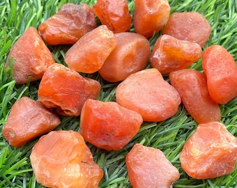 Ruwe carneool (15-20 mm): natuurlijke ruwe edelsteen, genezend kristal