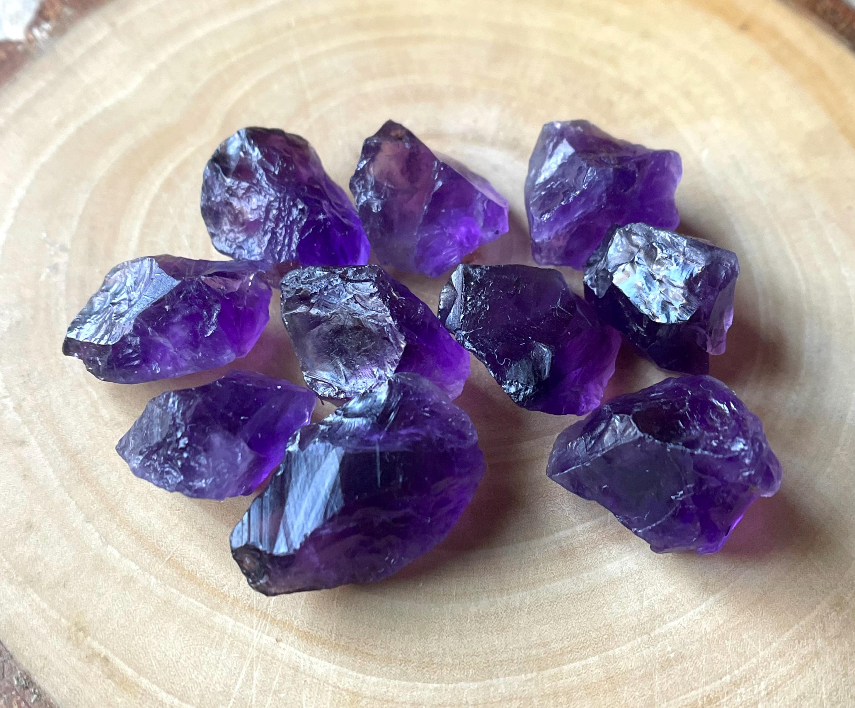 10 Raw Amethyst Stones: Natural Rough Gemstone Crystals (13-20 MM) - Etsy