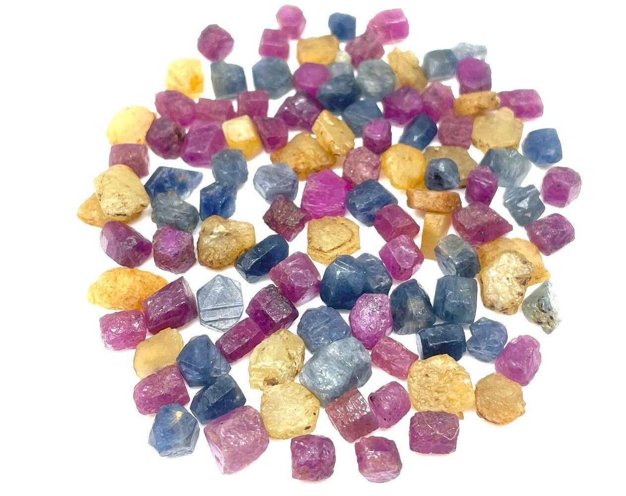 45 Pieces Lot~AAA Raw Multi Sapphire5-8mm,Size Tiny 100%Natural rough Ruby &Sapphire Uncut September birthstone Healing Crystals