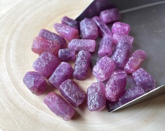 25 Pieces~100%Natural Ruby Rough, Precious Ruby Sticks, Raw Ruby Stone, 8-12 MM, Healing Crystal, Loose Rock,  Earthmined Minerals