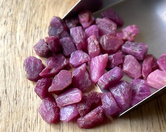 Raw Ruby Gemstone: Natural Healing Crystal (6-8 MM)